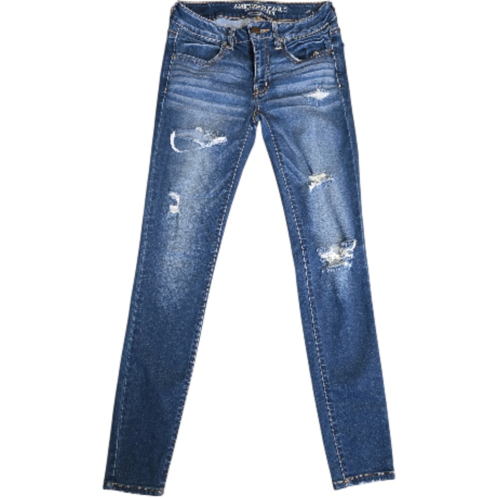 American Eagle Outfitters Super Stretch Distressed Jegging Jeans Sz 2 24x28‎